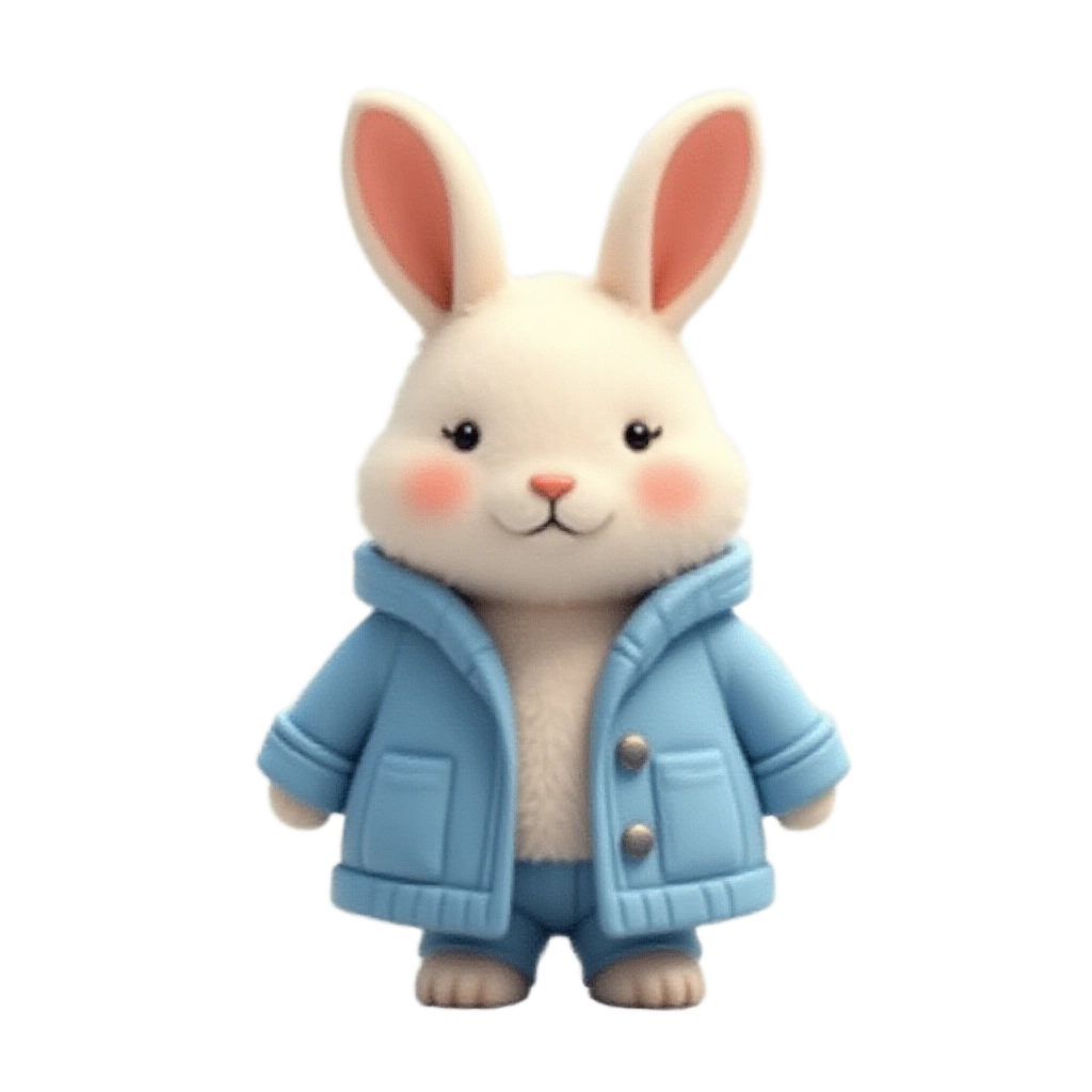 Adorable Bunny in Winter Coat